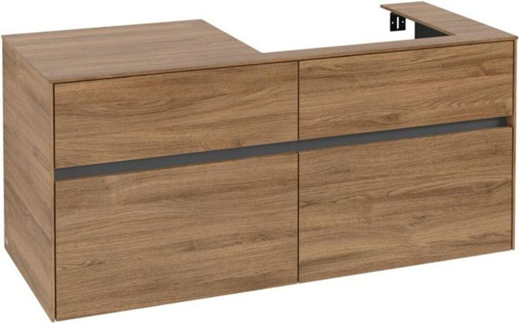 V&B Waschtischunterschrank Collaro 120x54,8x50cm, WT rechts, kansas oak