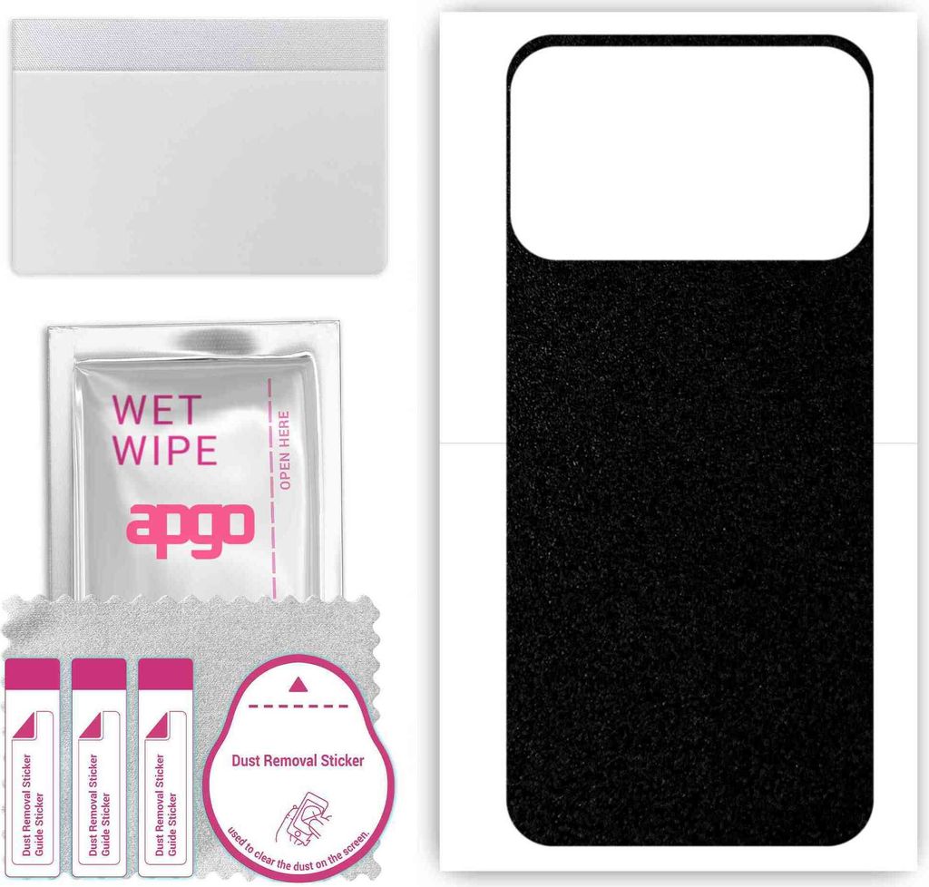 apgo Rückseite Schutzfolie, Skin, kompatibel mit Tecno Spark 8P, Hinten Displayschutzfolie aus Vinylfolie, kratzfest, einfache Montage - Mattschwarz