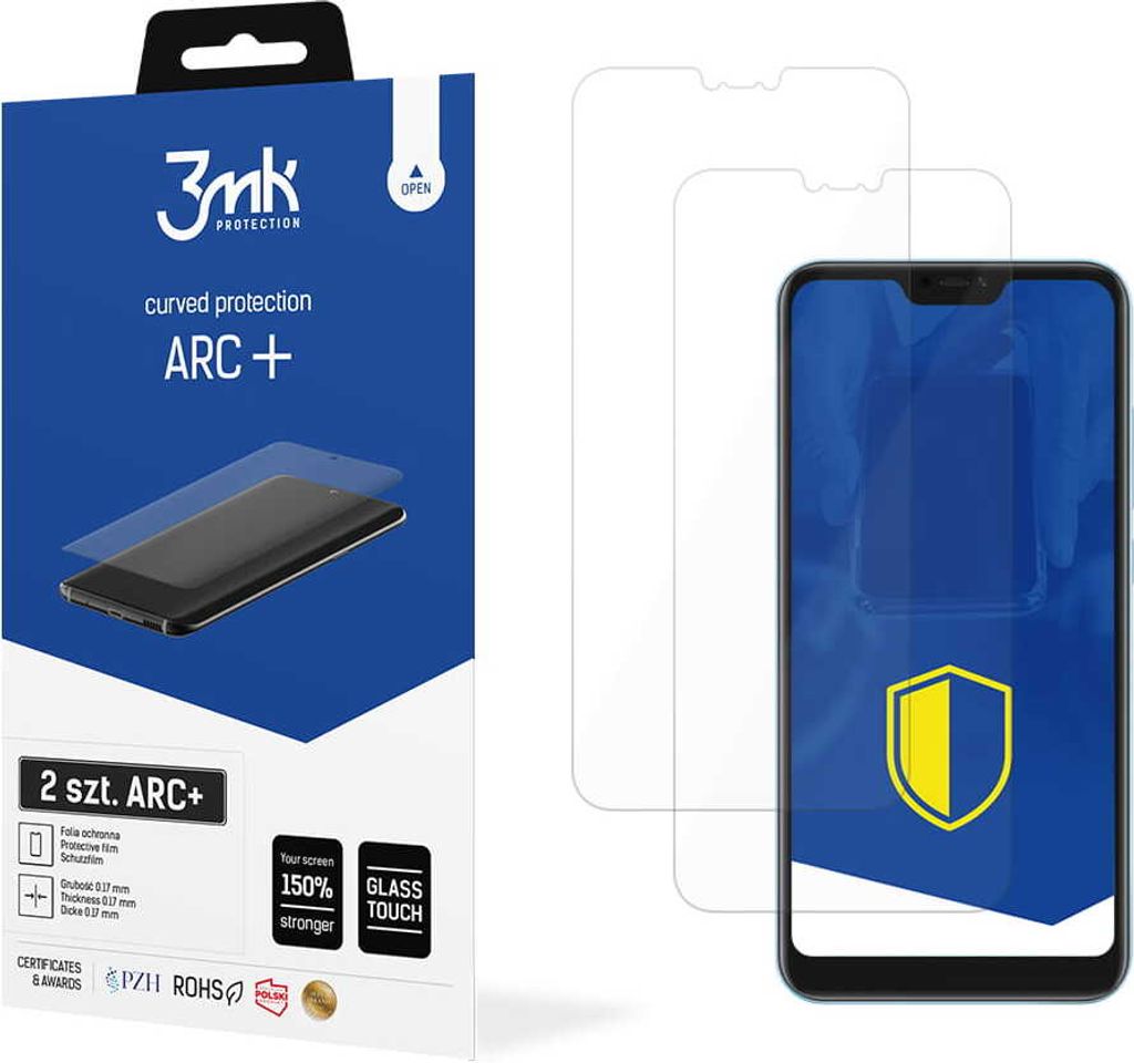 3mk Display Schutzfolie ARC+ für Xiaomi Mi A2 Lite Global 0,17mm Self-Heal (2 Stück)