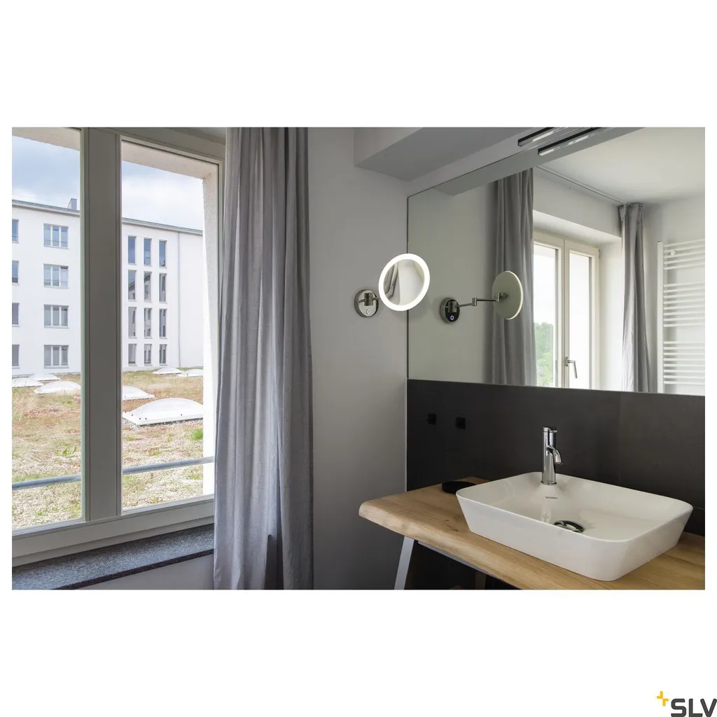 Applique LED maquillage MAGANDA WL Chrome avec bras articulé orientable