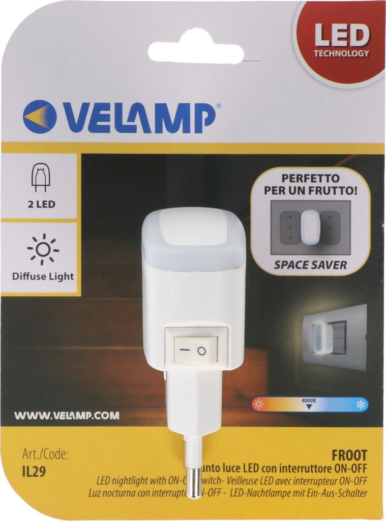 VELAMP IL29 LED-Nachtlicht mit Ein-/Ausschalter