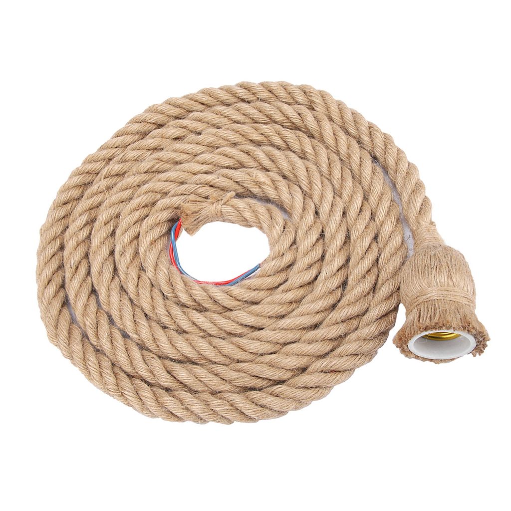 2 m E27 vintage lina konopna lampa sufitowa gniazdo lampa Zdjęcie produktu 