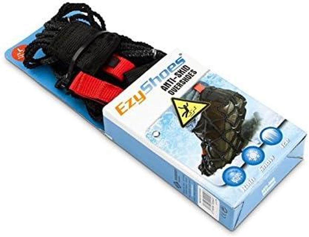 EzyShoes Traction Cleats Überschuhe zum Laufen auf Schnee und EIS – einfache Anbringung – Spart auf rutschigem Boden wie Schnee, EIS und nassem L