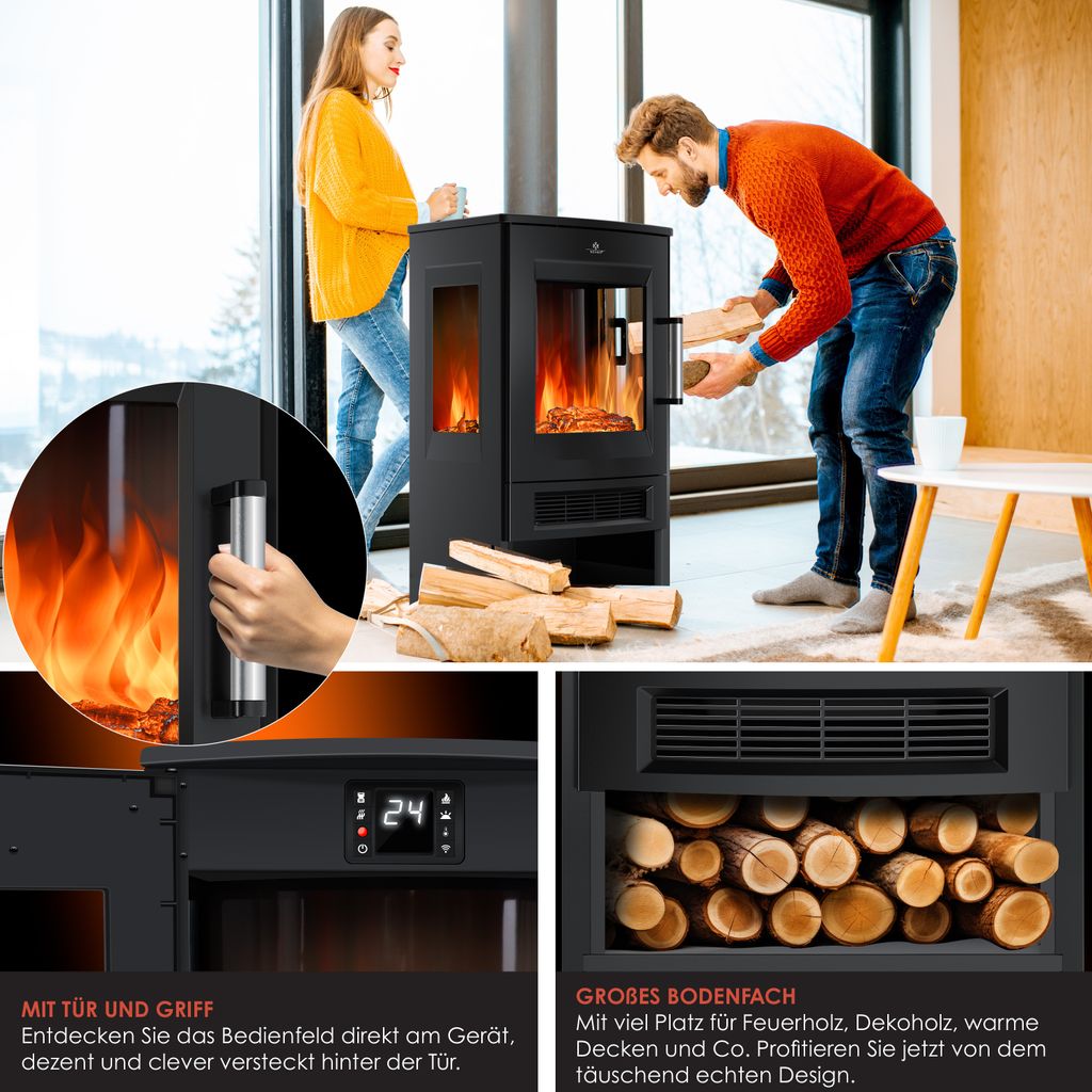KESSER® Elektrokamin mit Heizung Panorama-Sichtfenster Produktbild 9