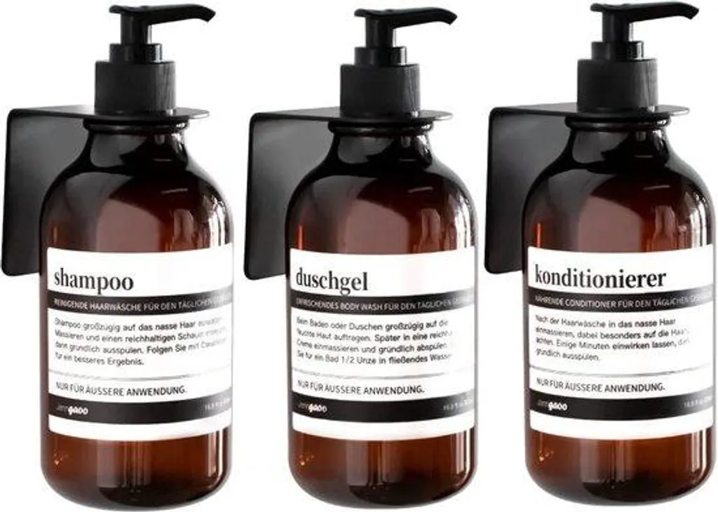 Set de 3 Flacons Gel Douche Muraux pour une Douche Design et Rangement