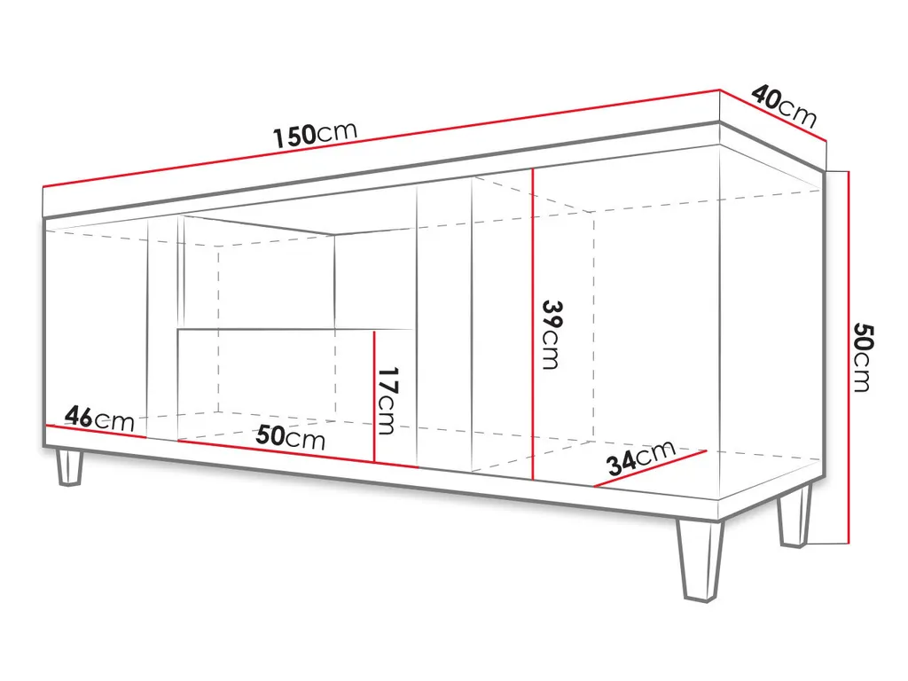 Banc TV blanc laqué et bois avec LED intégrées pour salon moderne - 3