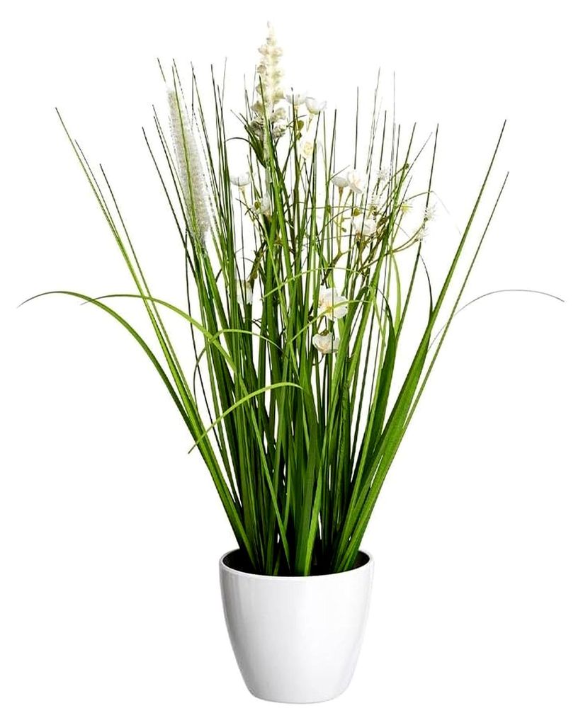 Kunstpflanzen Wiesenblumengras, 1 Stück, 41 cm, Dekoratives Blumenarrangement, Creme-Weiß, PE/PVC/Textilfaser, 18 cm Durchmesser, Tisch- und Raum...