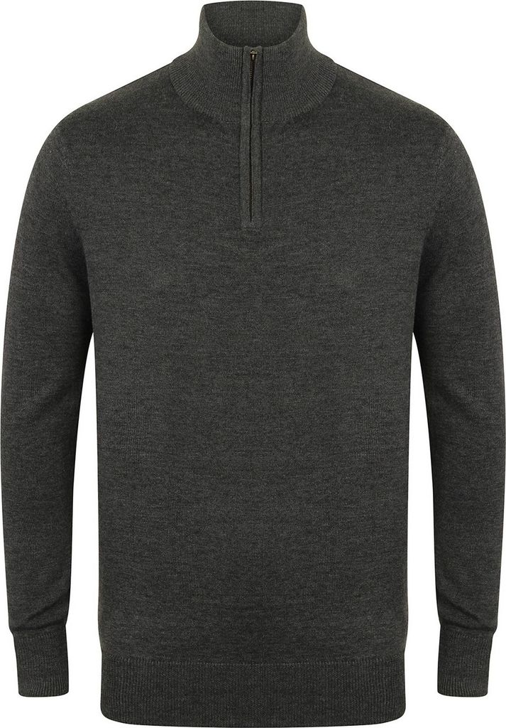 Henbury - Sweatshirt Reißverschluss für Herren PC6192 (XXL) (Grau meliert)