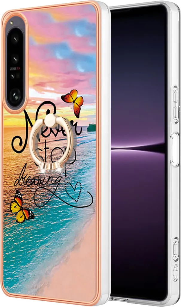 Cover Sony Xperia 1 IV con Anello Oro: Protezione Silicone TPU Chic