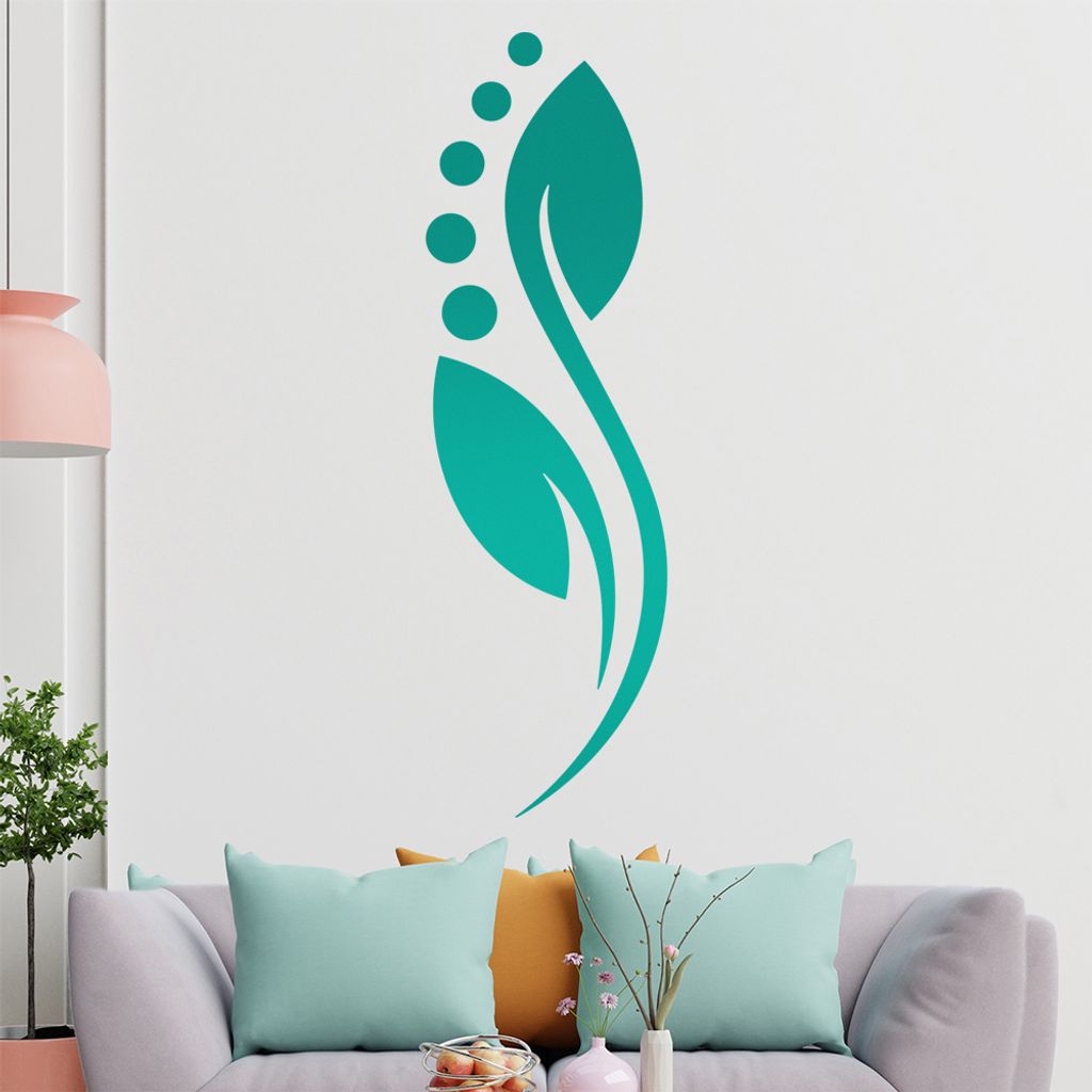 Blüte - Linien Punkte Wandtattoo in 6 Größen - Wandaufkleber Wall Sticker - Dekoration, Küche, Wohnzimmer, Schlafzimmer, Badezimmer