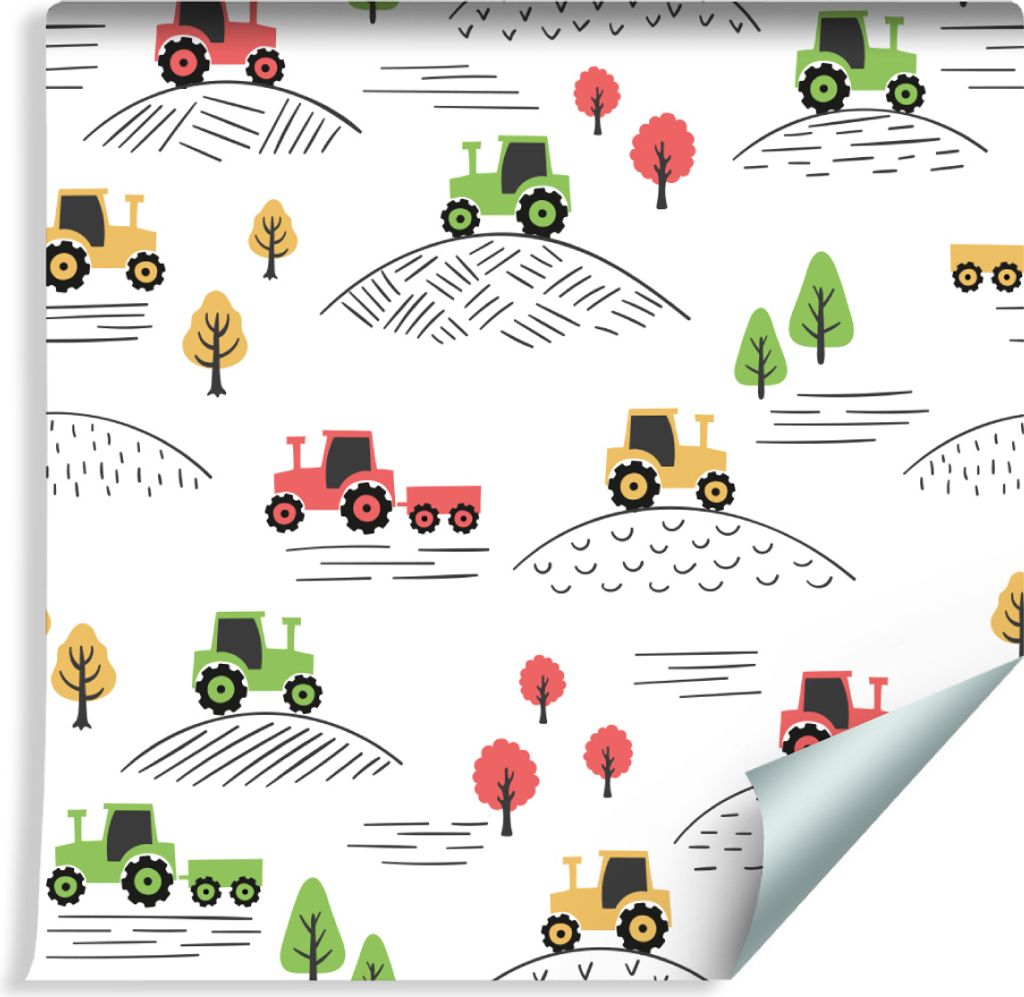10m VLIES TAPETE Rolle Kinderzimmer Traktor Farmleben XXL