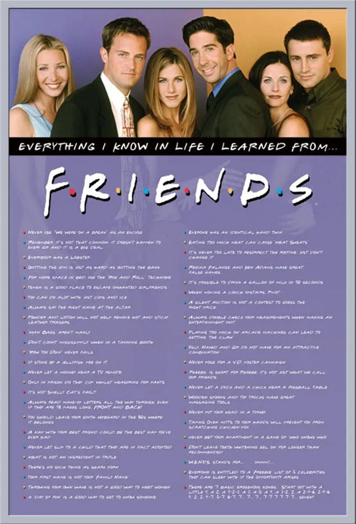 Affiche Friends Everything I Know avec Cadre Argenté Shinsuke 61x91,5 cm