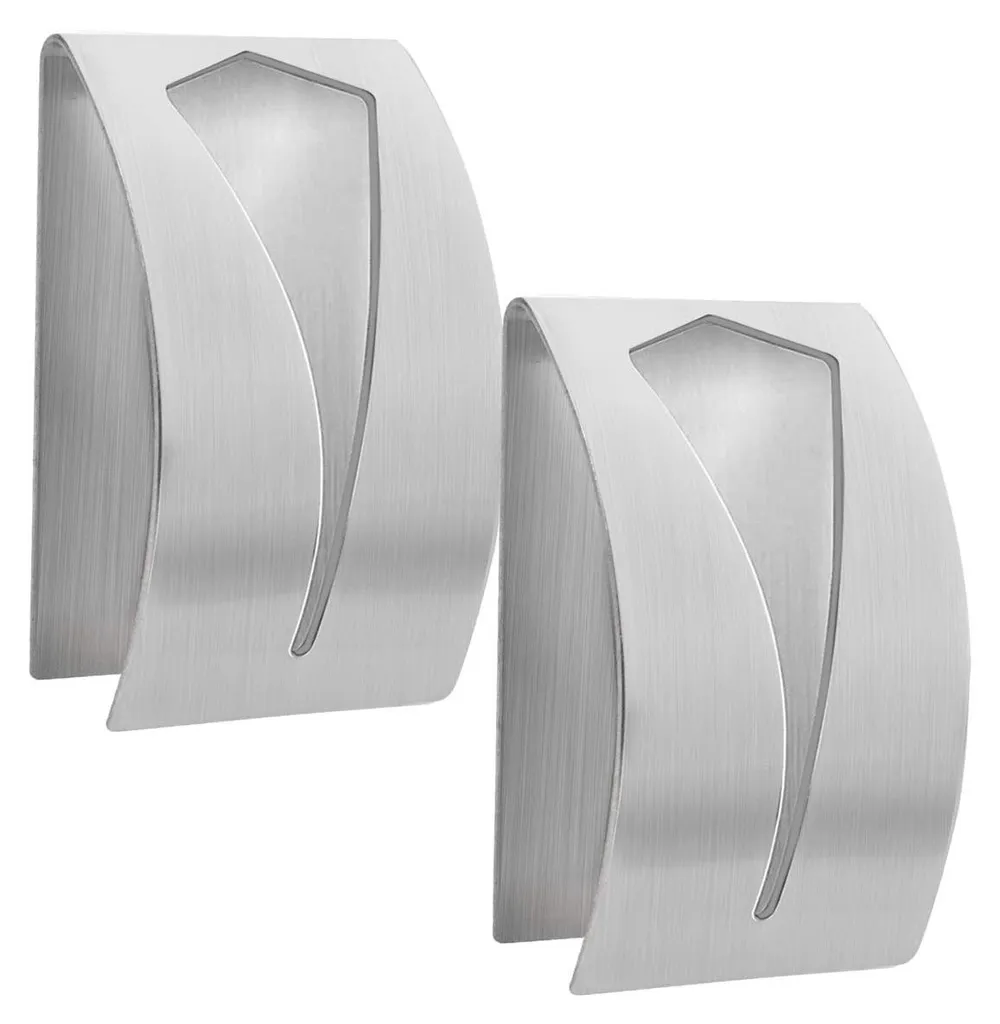 Rangement cuisine et WC : Lot de 2 supports muraux inox pour serviettes