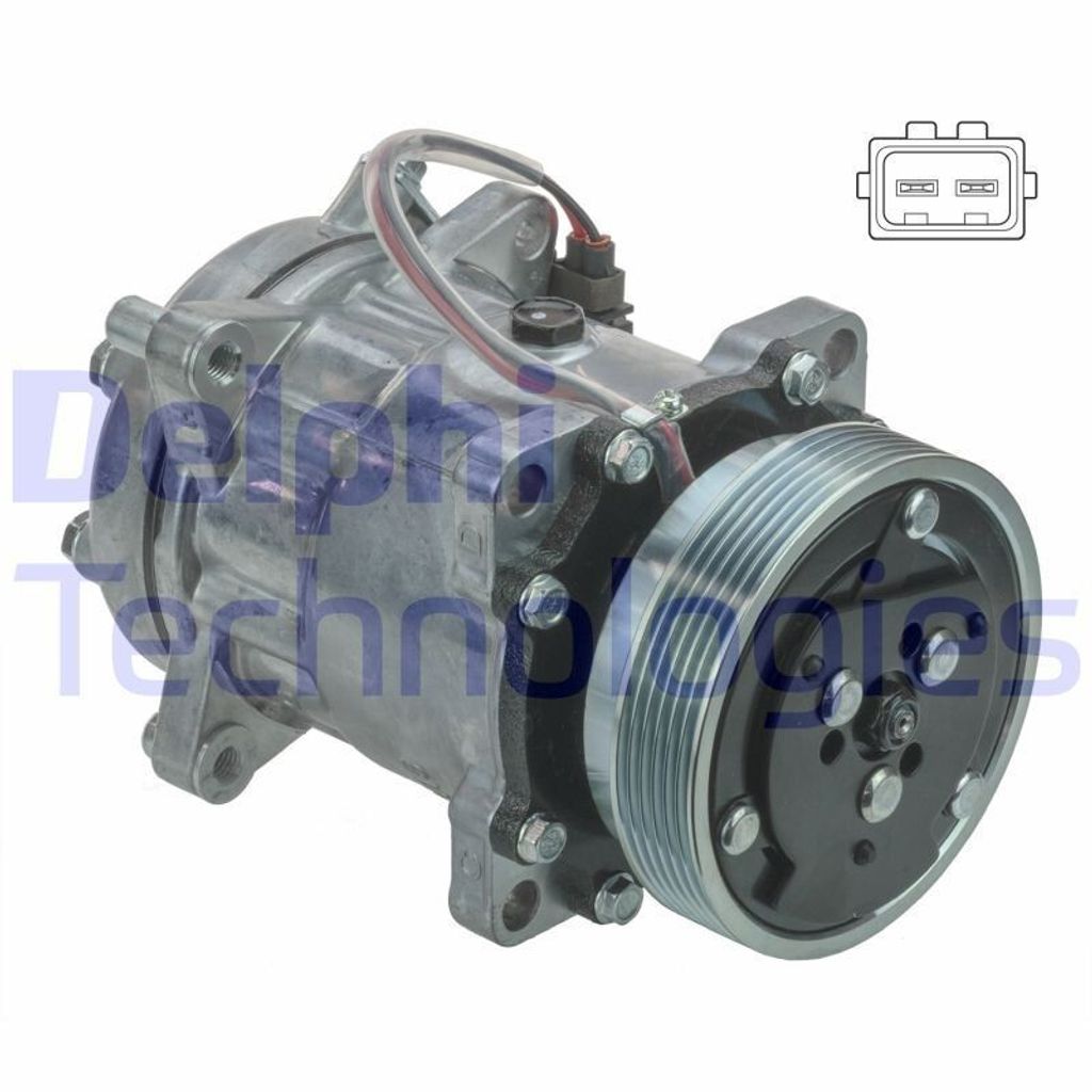 DELPHI CS20491 7H15 Klimaanlage Klimakompressor PAG 46 für VW Transporter V Bus (7HB, 7HJ, 7EB, 7EJ, 7EF, 7EG, 7HF, 7EC) Multivan V California T5 Bus