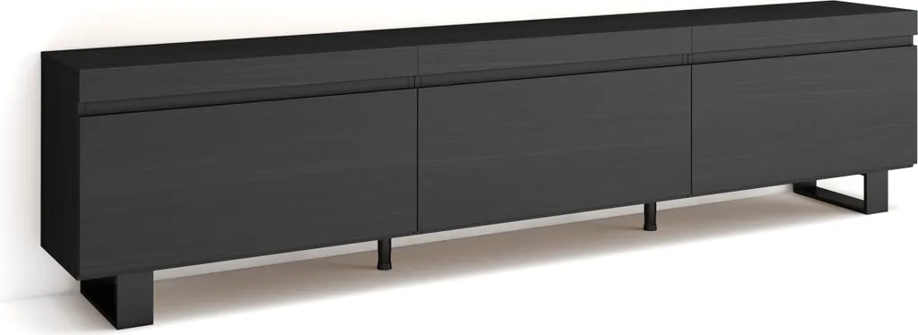 Meuble TV Long Noir 240cm - Rangez tous vos Câbles et Appareils TV