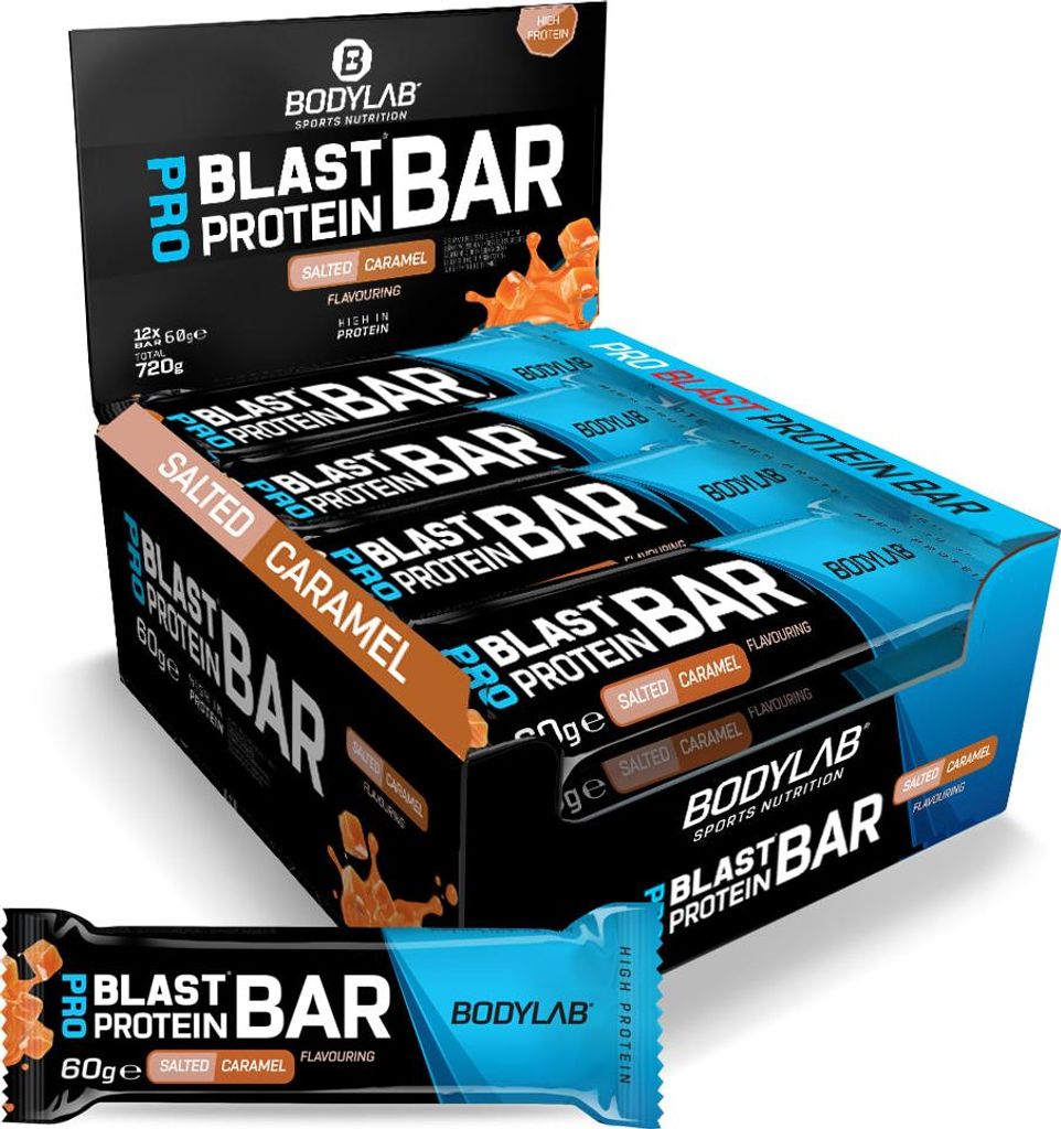 BODYLAB Pro Blast Protein Bar - 12x60g - Salted Caramel Produktbild 