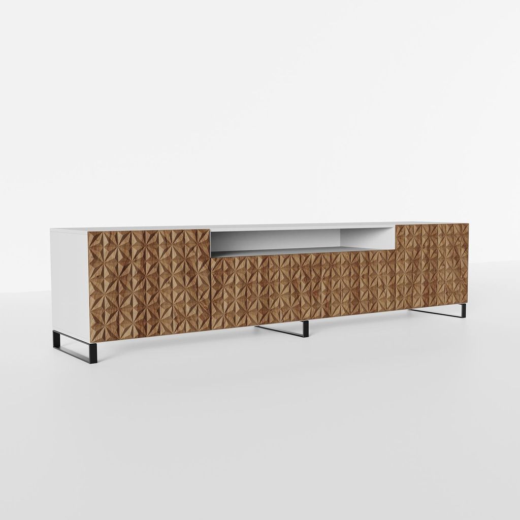 MEBLINI TV-Schrank 200cm Lang - Fernsehschrank - TV Lowboard Industrial - Unterschrank für Fernseher - TV-Unterschrank - TV-Schrank - CALIO - 200x...