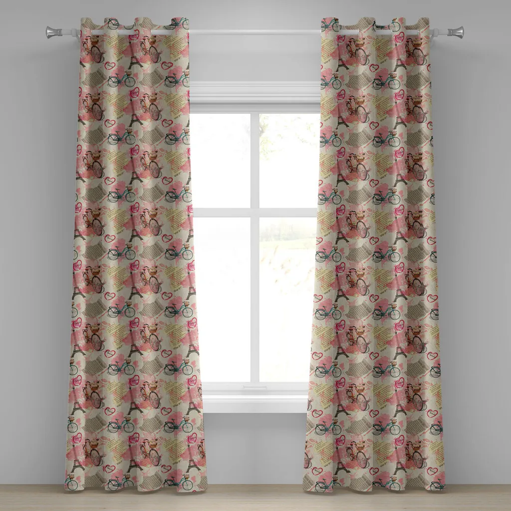 Paire de rideaux Paris pour décoration de chambre et salon 280cm
