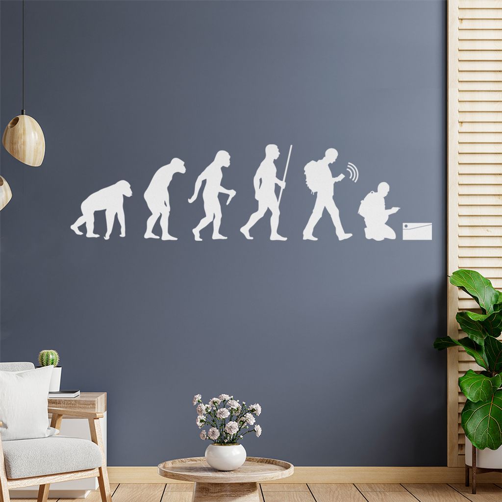 Geocaching Fund Evolution Wandtattoo Wandaufkleber Wall Sticker - Dekoration, Küche, Wohnzimmer, Schlafzimmer, Badezimmer