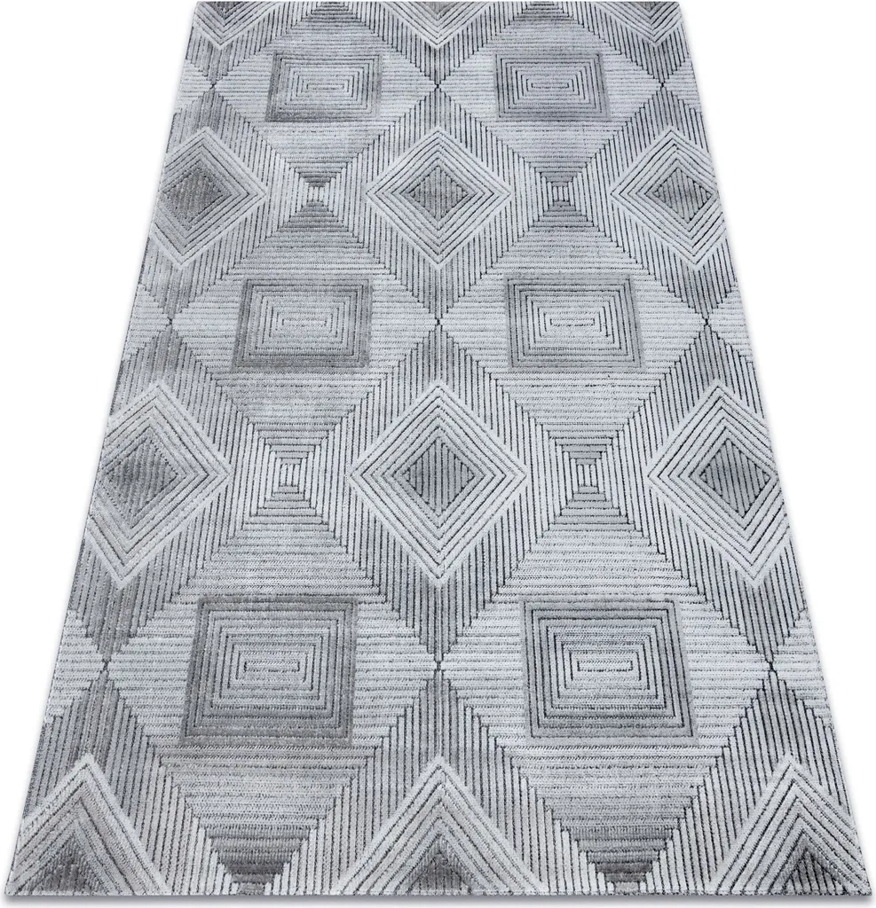 Tapis décoratif moderne pour salon et bureau gris noir 120x170 cm