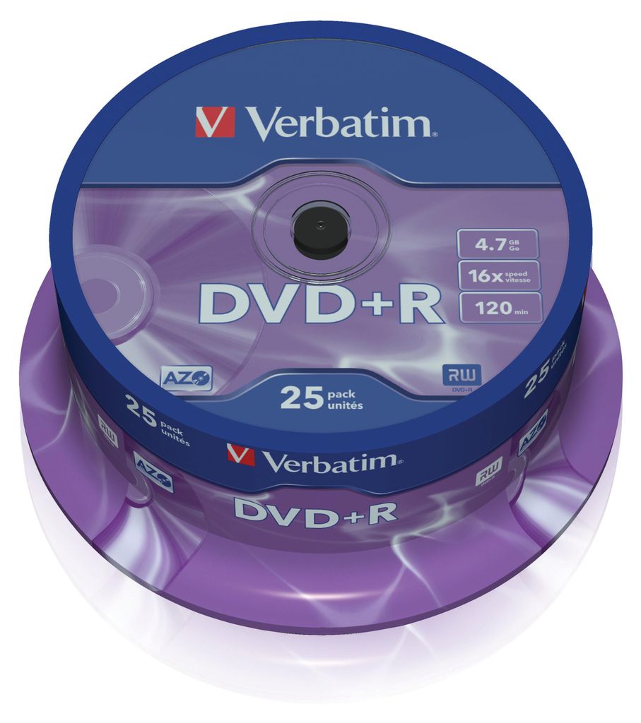 Verbatim DVD+R Matt Silver 4,7 Go 25 pièce(s) Image du produit 