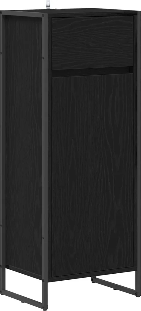 Armadietto Bagno Rovere Nero 100cm | Mobile 40x30 Versatile e Solido