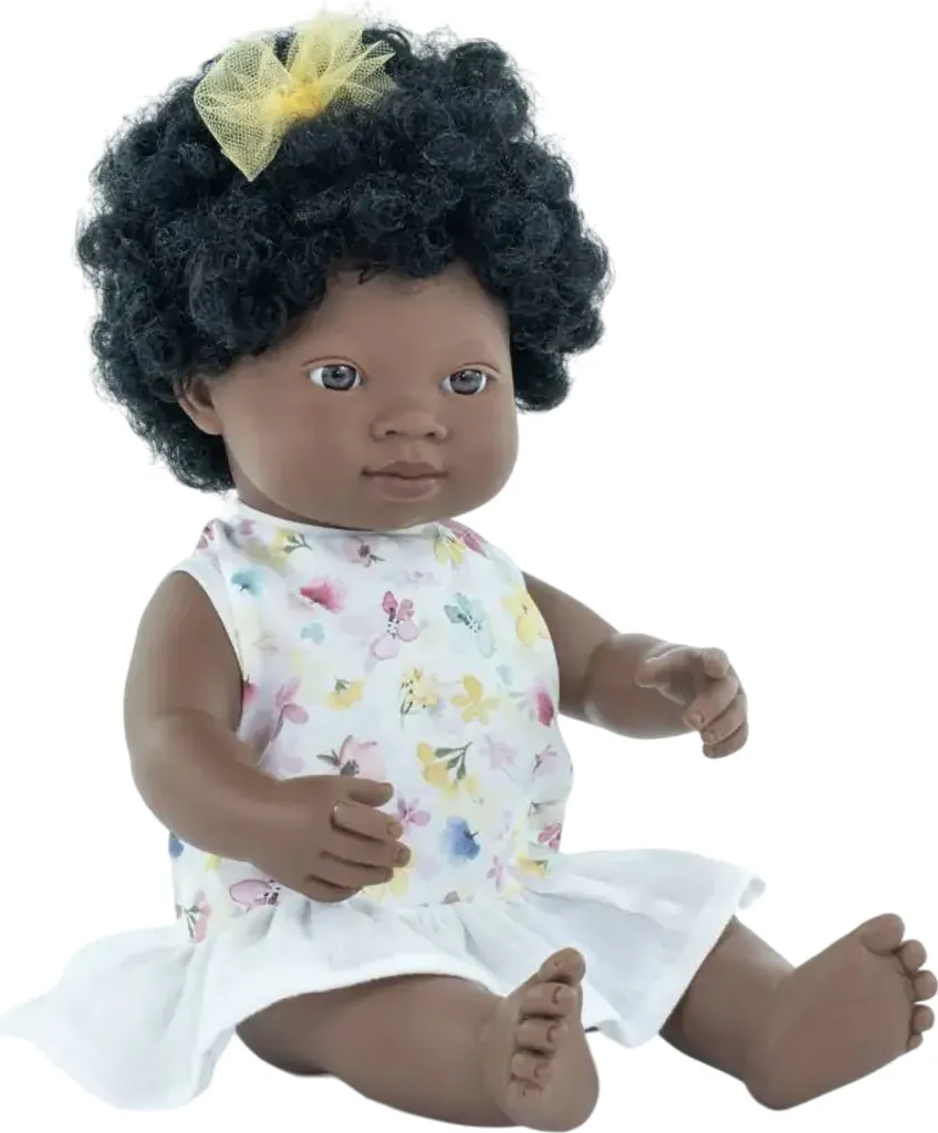 Poupée poupon fille africaine 38cm Miniland jouet d'éveil diversité