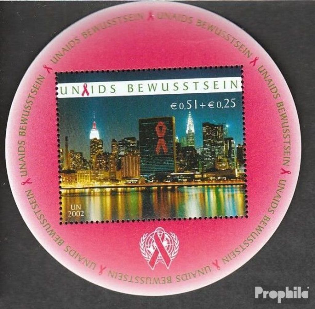 Briefmarken UNO - Wien 2002 Mi Block16 (kompl.Ausg.) postfrisch Aids-Bekämpfung