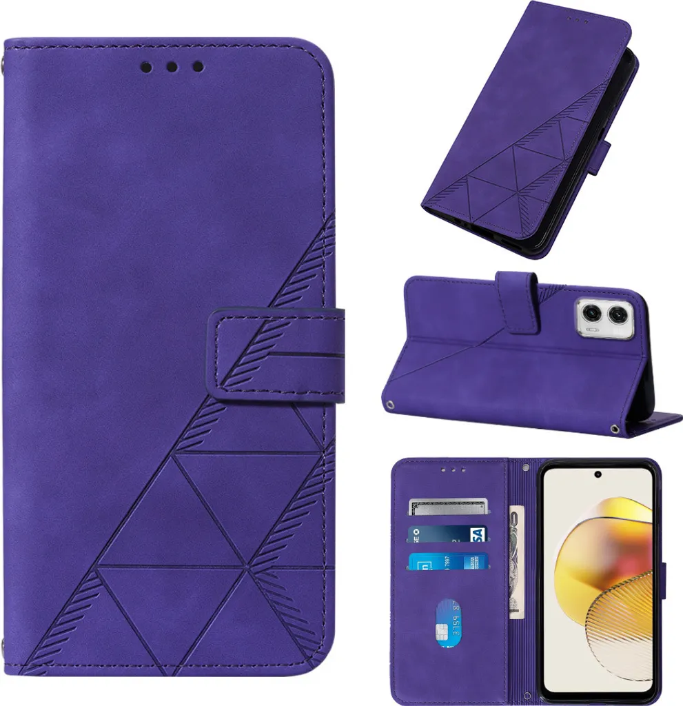 Cover Antiurto Moto G73 per Famiglie: Protezione Totale Libro Viola