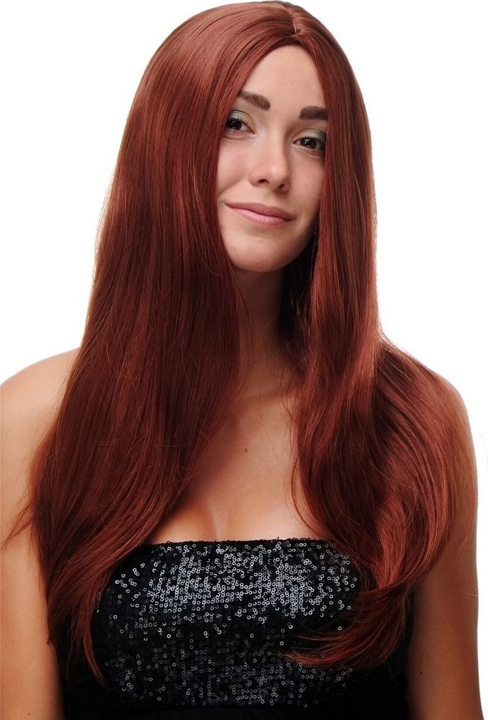 WIG ME UP Perücke Kupferrot lang glatt Scheitel SA-151-350 Produktbild 