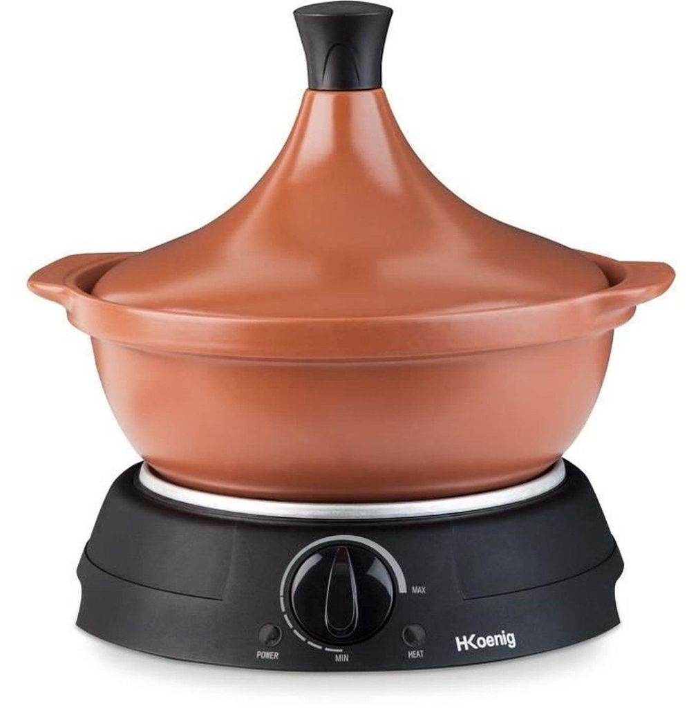 H.Koenig Elektrische Tajine TAJ3/ 3 L/ Schmortopf/ Terrakotta/ Temperaturregler/ Kontrollleuchte