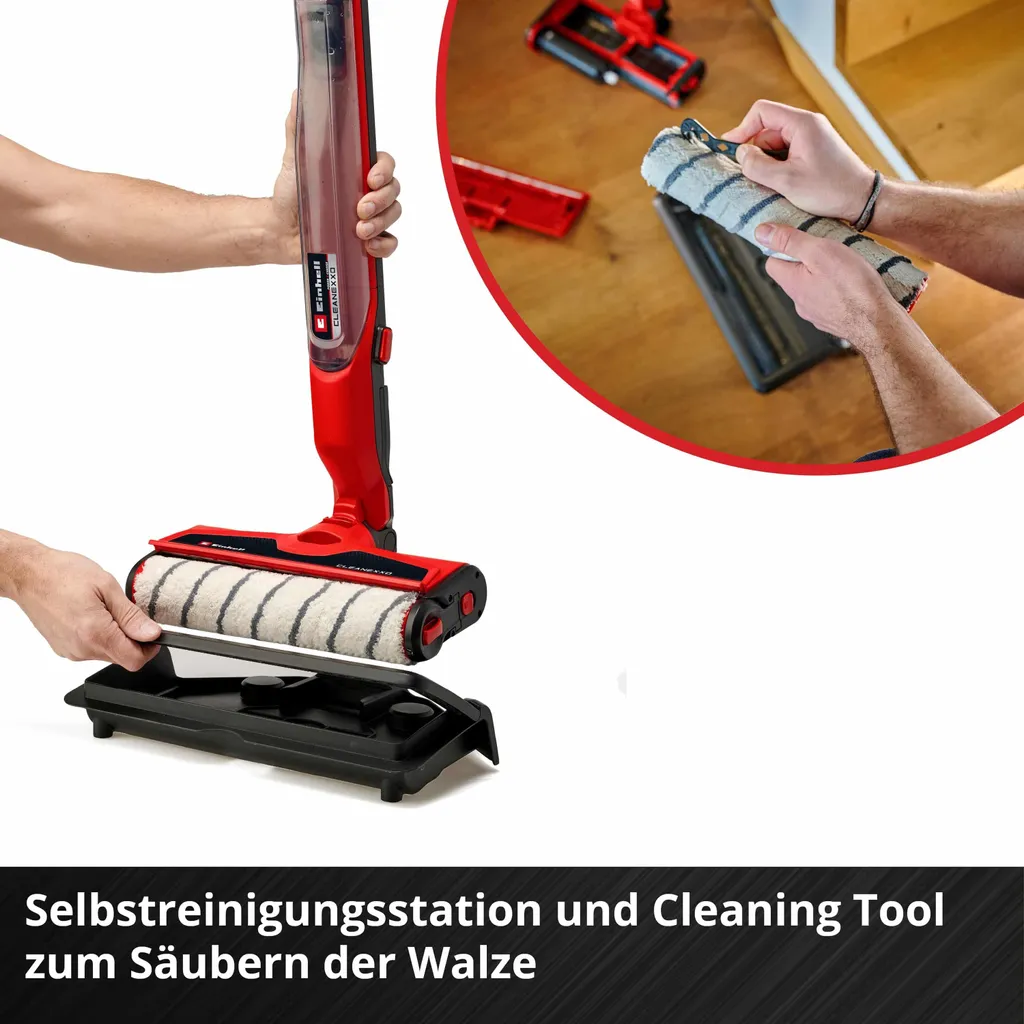 Lave-sol Électrique Einhell CLEANEXXO Humide pour Stratifié et Bois Rouge - 10