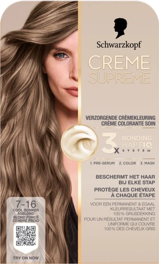 Schwarzkopf Crema Supreme 7-16 Biondo Scuro Cenere Freddo Professionale