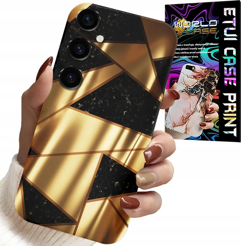 Custodia Samsung S25 Plus Oro Elegante + Pellicola Idrogel Antigraffio