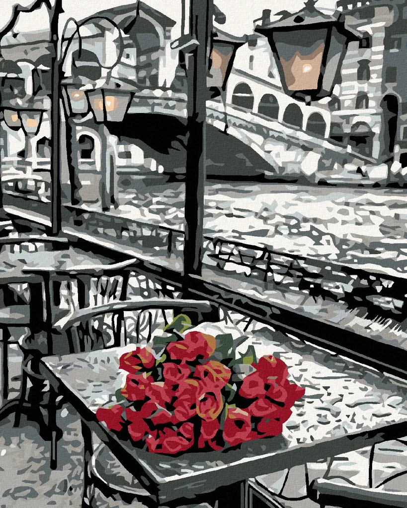 Zuty Pittura con Diamanti Rose di Venezia 40x50 cm con Telaio in Legno