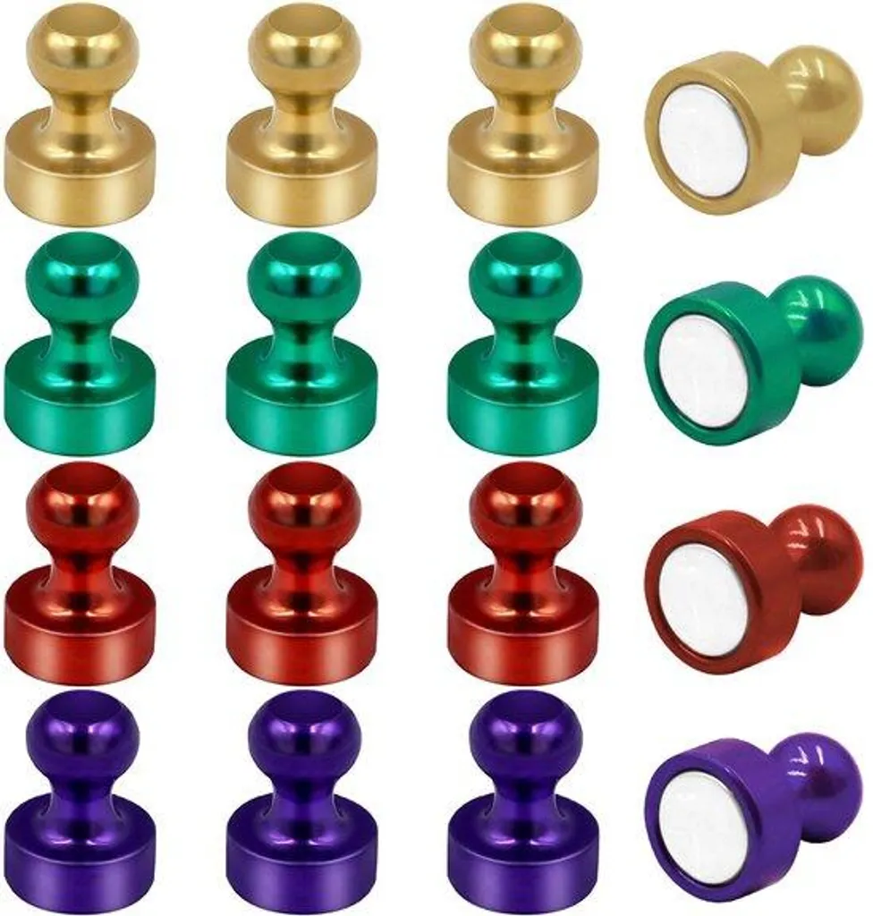 Aimants adhésifs puissants 12 mm lot de 4 couleurs pour bureau et maison