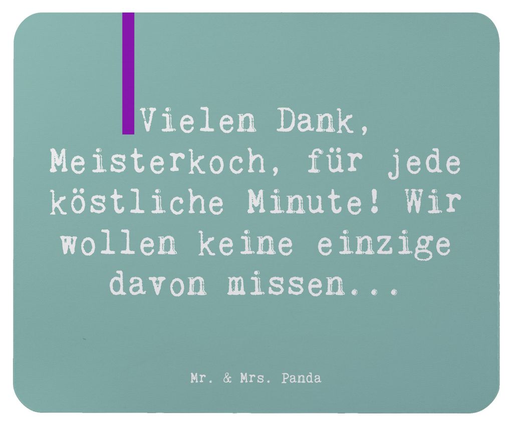 Mr. & Mrs. Panda Mouse Pad Spruch Danke Koch - Meeresbrise - Geschenk, Gestalten, Bedanken, sagen, pc mauspad, Wertschätzung, laptop mousepad, hum...