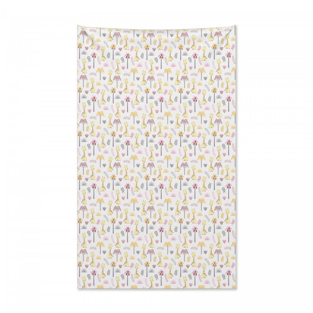 Abakuhaus Giraffe Wandteppich und Tagesdecke, Junge Giraffen-Palmen aus Weiches Mikrofaser Stoff Kein Verblassen Klare Farben Waschbar, 140 x 230 c...
