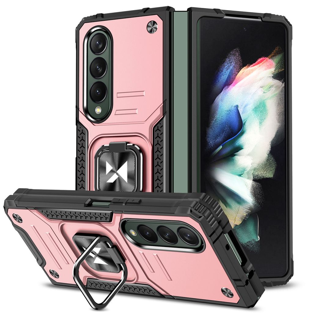 Wozinsky Ring Armor Hülle für Samsung Galaxy Z Fold 4 - Rosa, strapazierfähig und praktisch KP24371