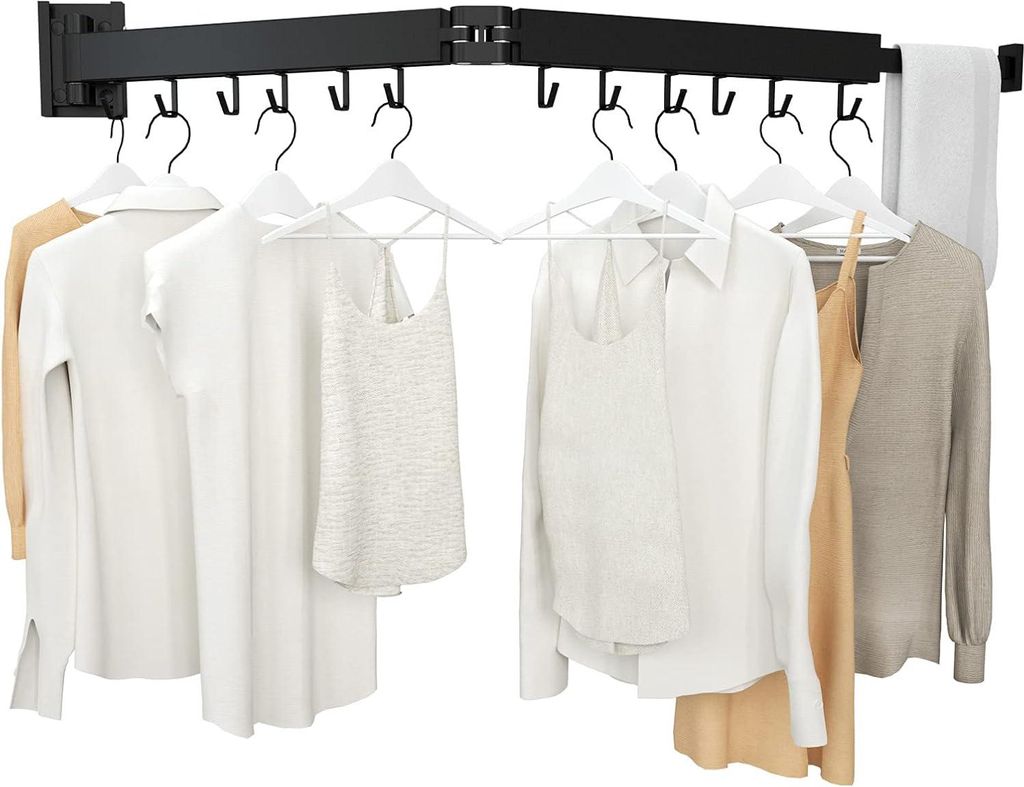 Einstellbares Trockenregal für Kleidung - platzsparend - schwarz