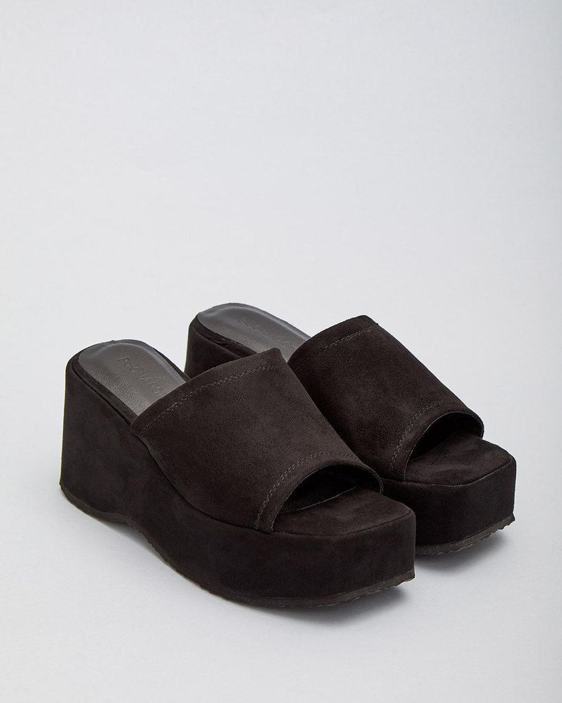Slip-on Wedge sandalen  suedine Plateau Produktbild 