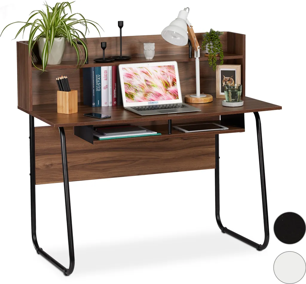 Bureau Anti-Désordre avec Casiers - Solution de Travail Organisée Bois