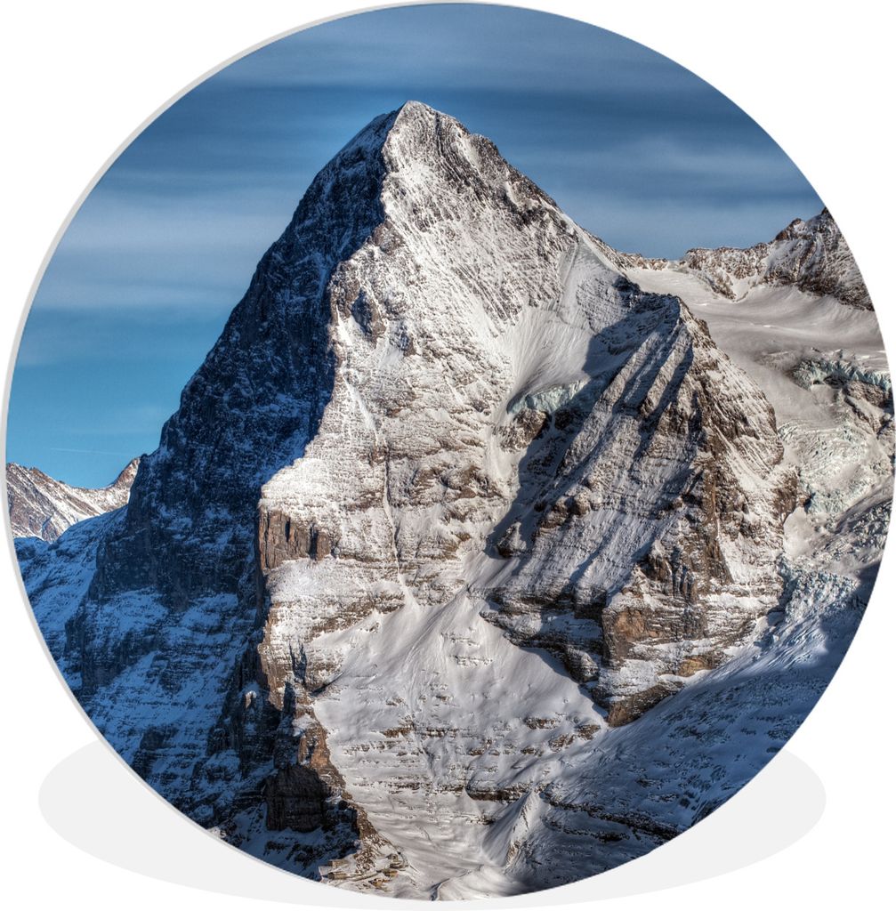 MuchoWow Rundes Wandbild - Runde Bilder Blick vom Schilthorn auf den Schweizer Eiger Ø 60 cm Kreis Wanddekoration Kunststoff - Wandkreis - Wands...