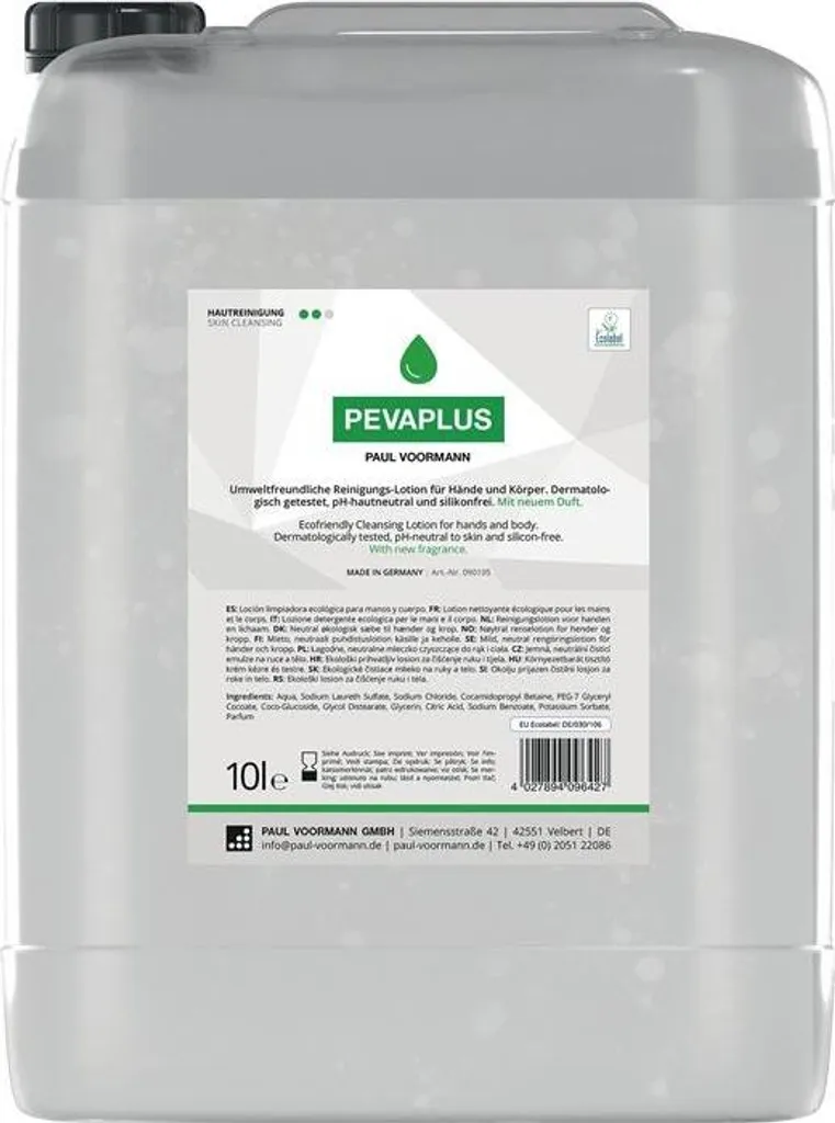 Paul Voormann Pevaplus 10l: Detergente Mani pH Neutro Professionale
