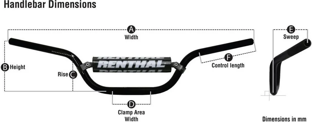 Guidon de Compétition Twinwall 999 RENTHAL adaptable sur KTM SX125