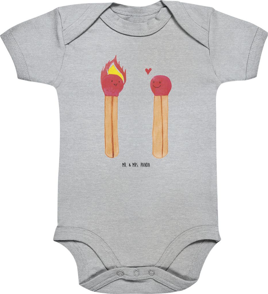 Mr. & Mrs. Panda Strampler Baby Streichhölzer 3. - 6. Monat - Heather Grey - Geschenk, Liebesbeweis, Liebesgeschenk, Babybody, Freundin, babyanzug...