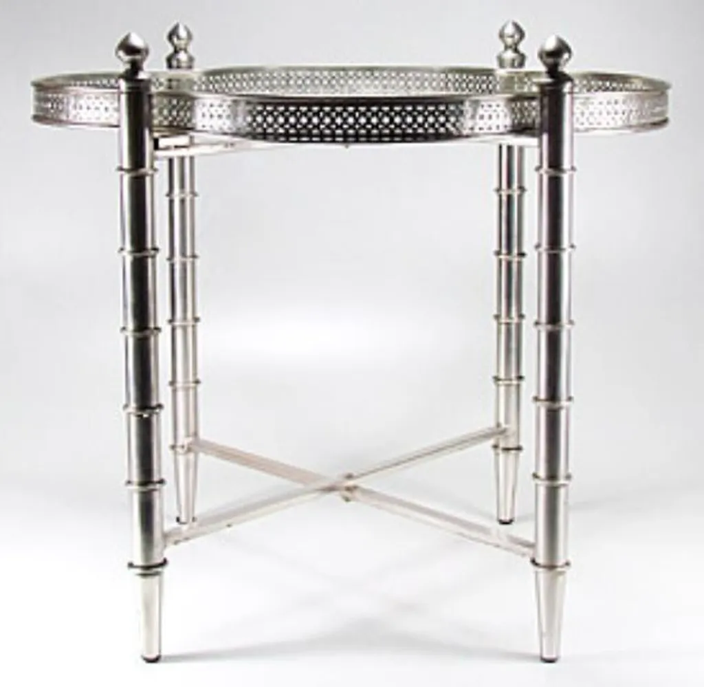 Table d'appoint argentée Casa Padrino 60x60cm de luxe pour votre salon
