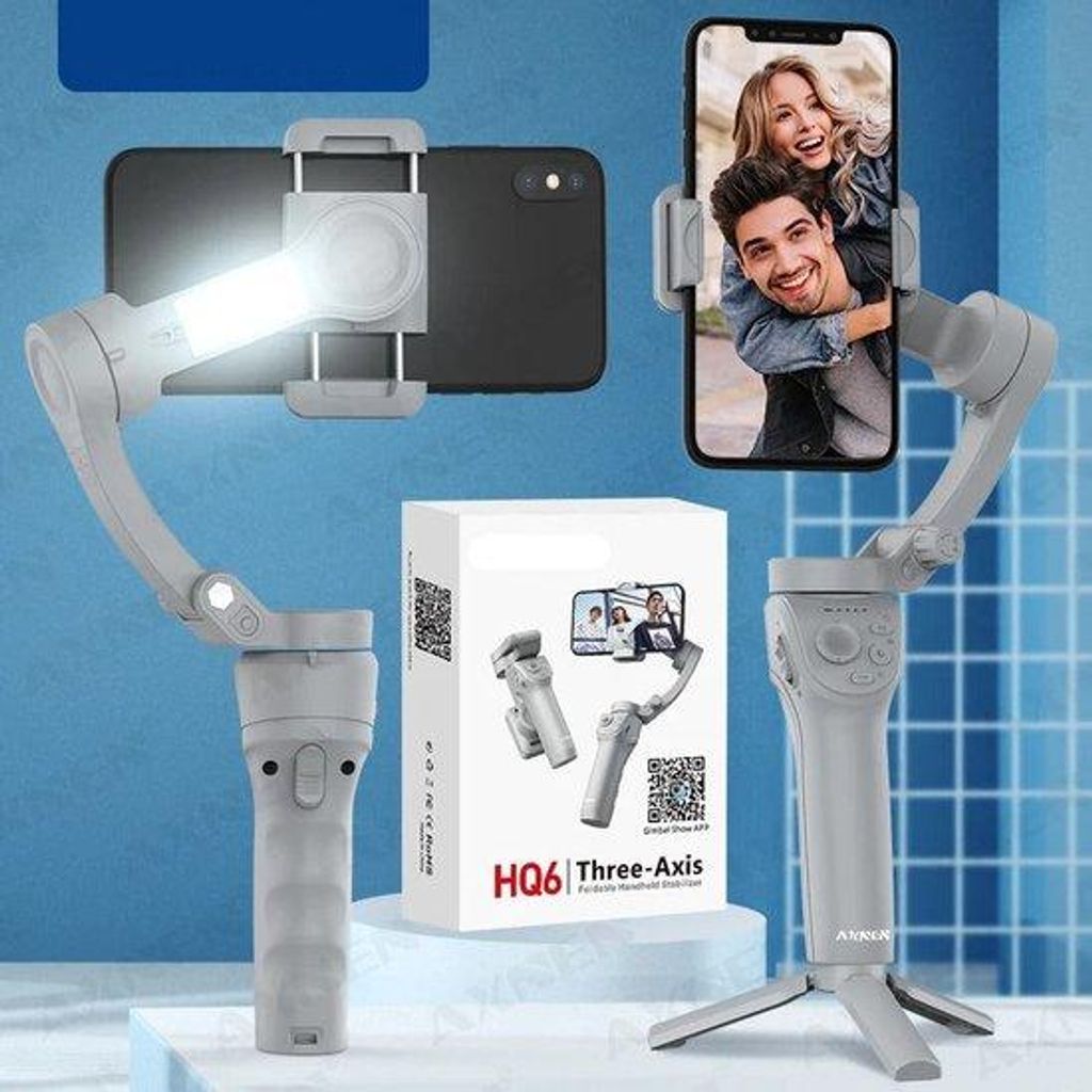 Handheld Smartphone-Stabilisator - 3-Assig - Anti-Shake - Opvouwbare Selfie-Statief - Wit