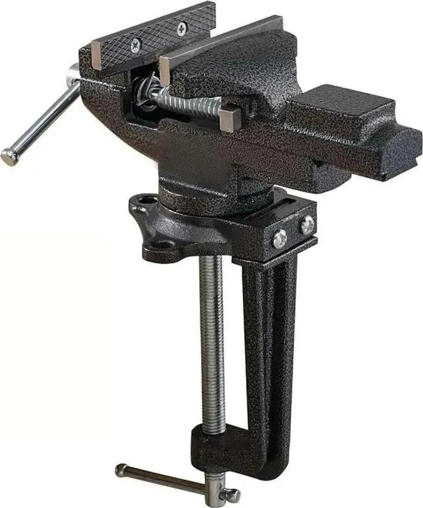 Étau d'établi 200 mm en fonte pour usage intensif, serrage bleu clair