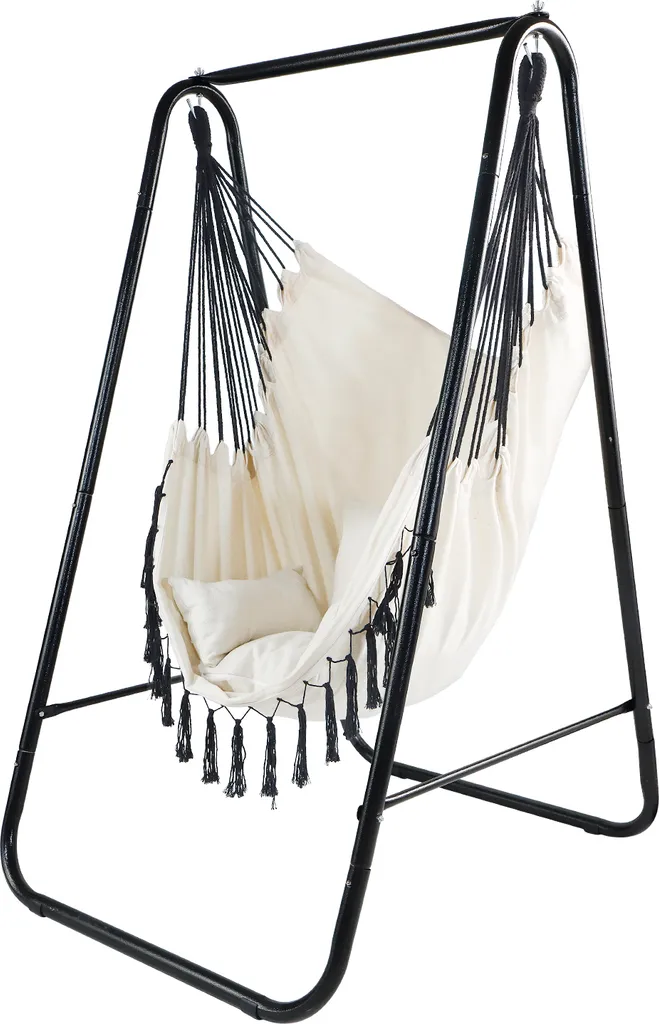 Fauteuil Suspendu sans Fixation Plafond avec Support Inclus Coloris Beige